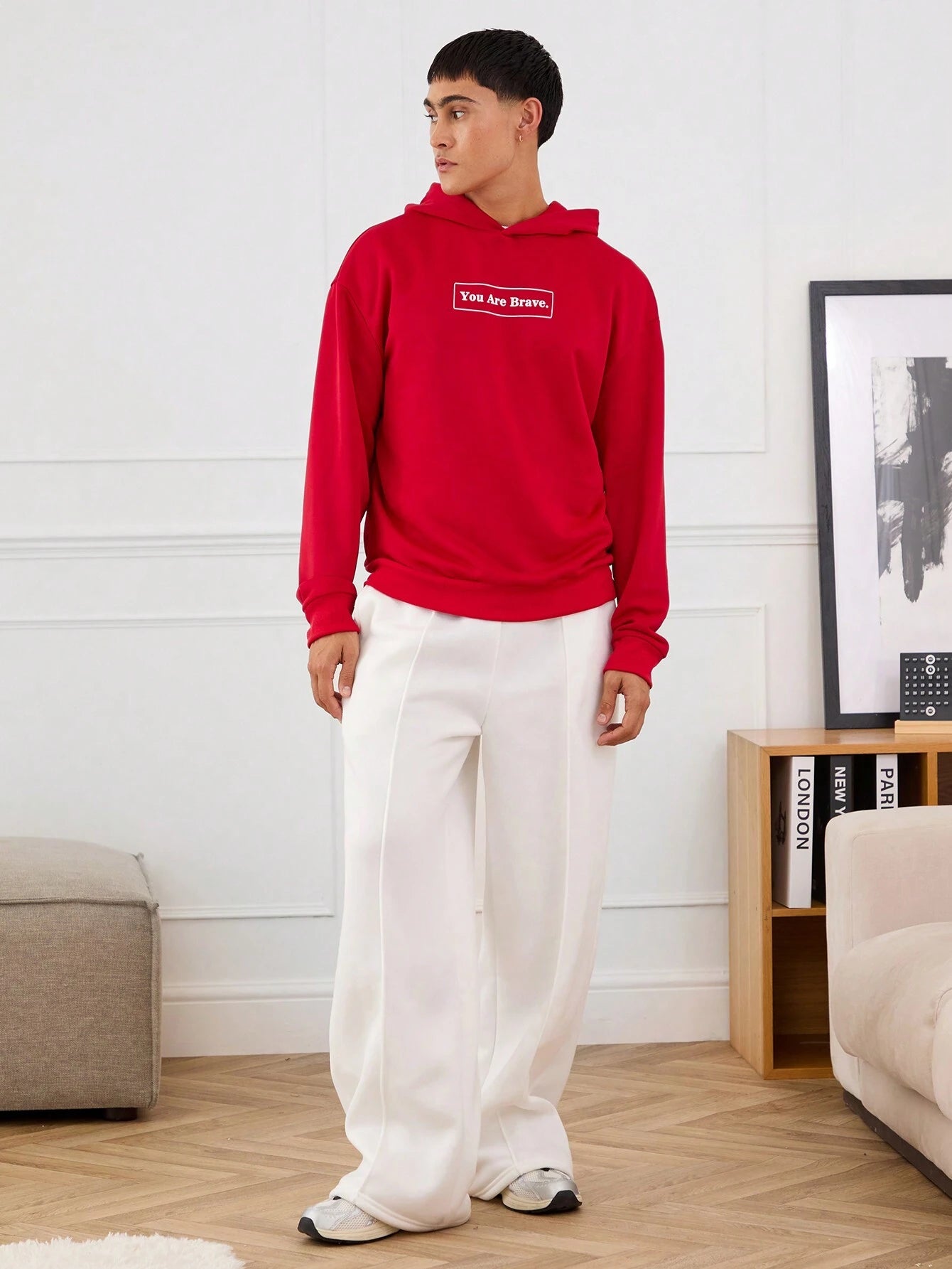 Manfinity INSISELF Unisex Letter Graphic Printed Knit Hoodie