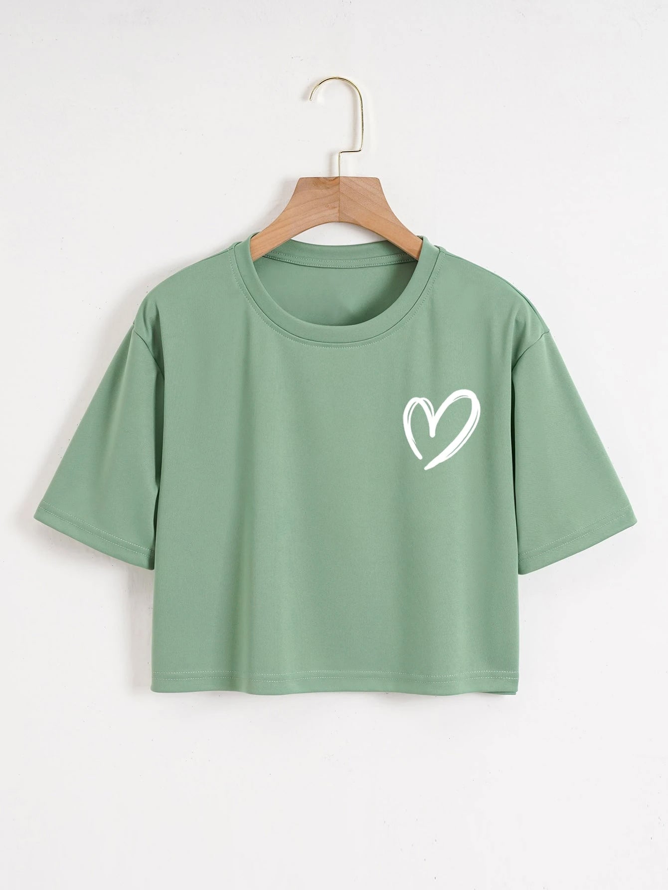 Women’s Green Heart Crop Top