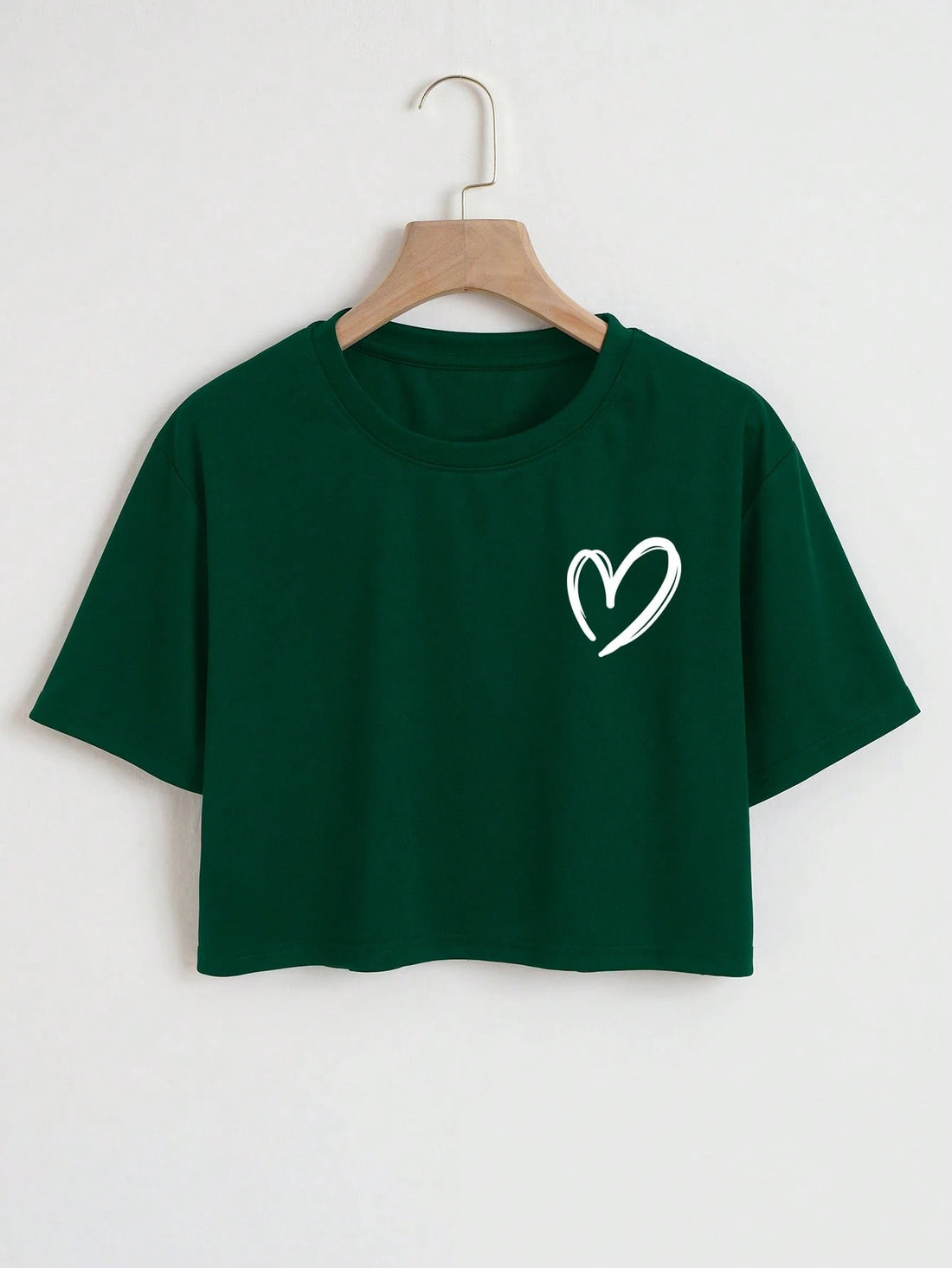 Women’s Green Heart Crop Top