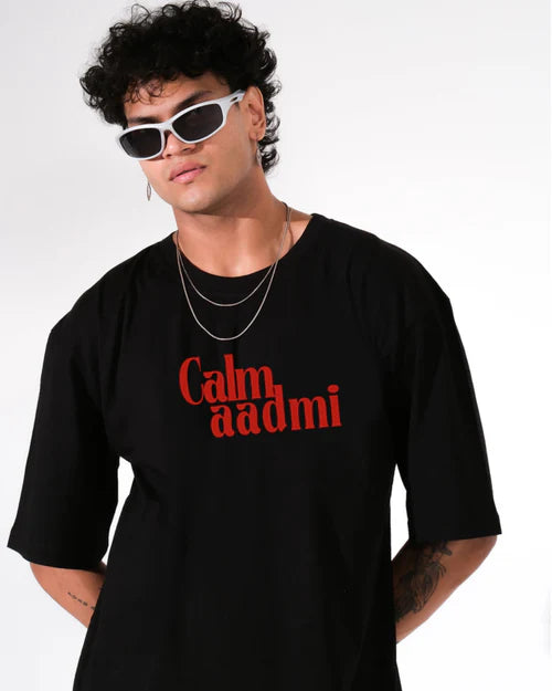 HANILUXE "Calm Aadmi" Oversized T-Shirt.