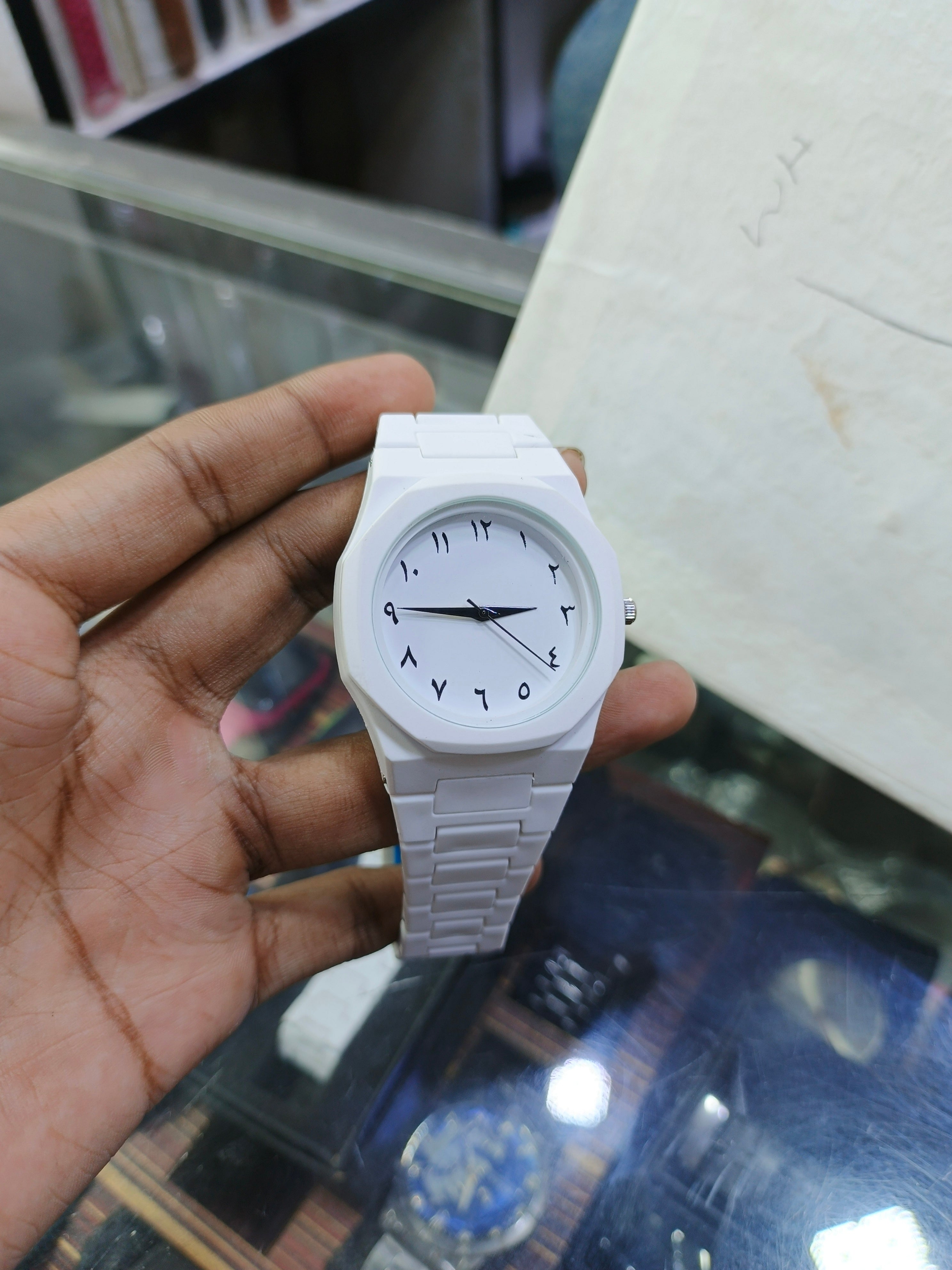 Aura White Arabic Watch