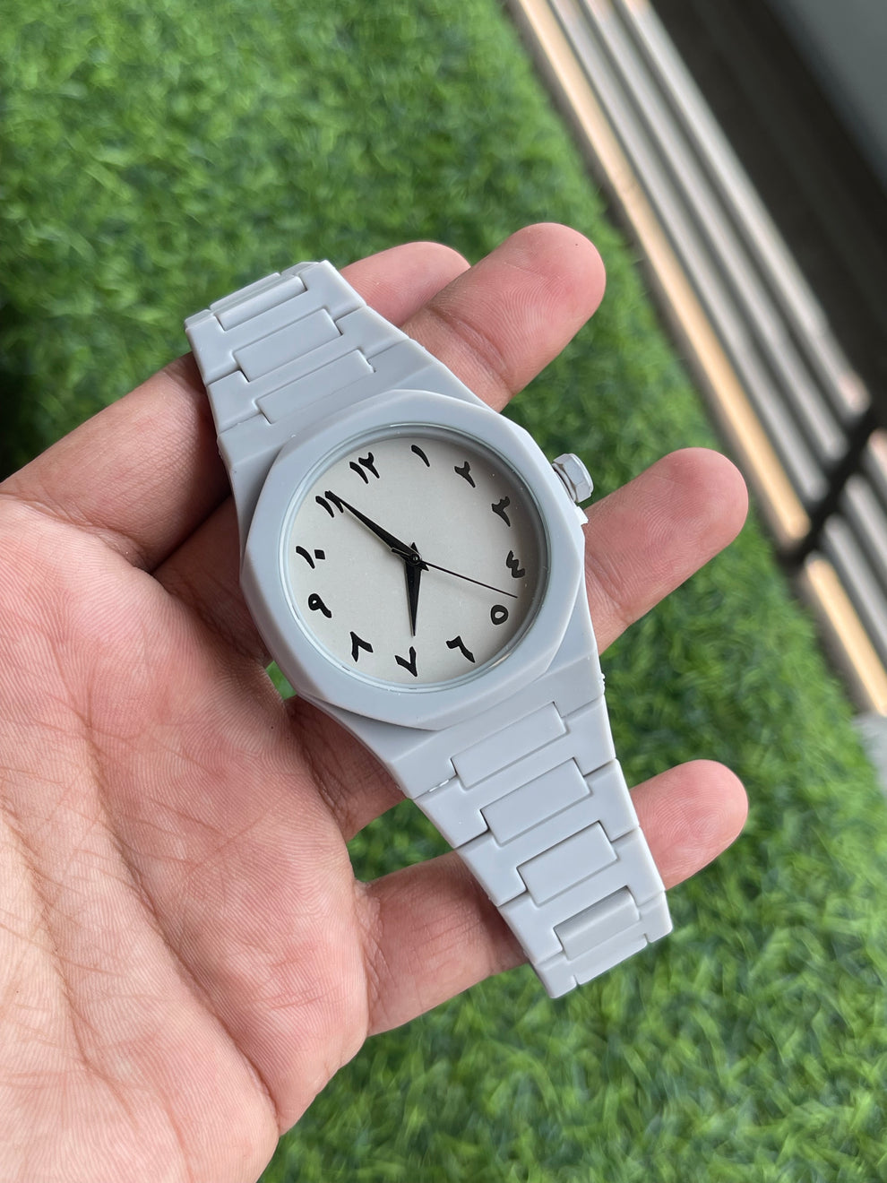 Aura White Arabic Watch