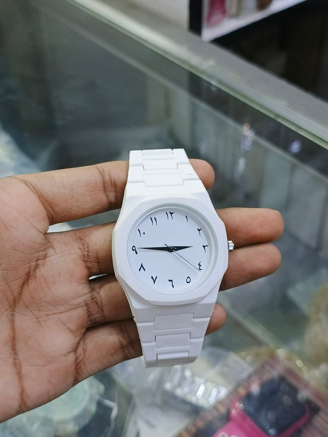 Aura White Arabic Watch