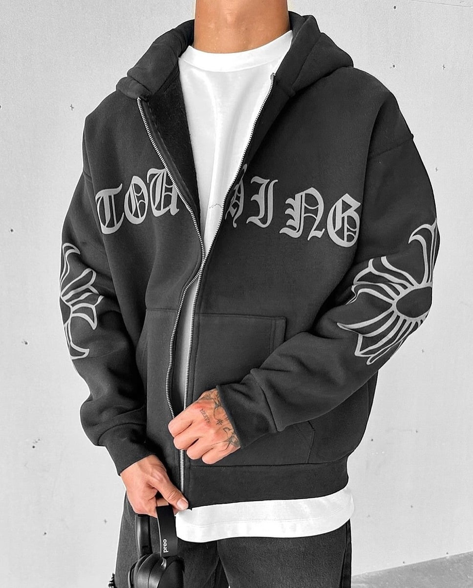 Pattren Zip Hoodie – Streetwear Built for Comfort & Edge
