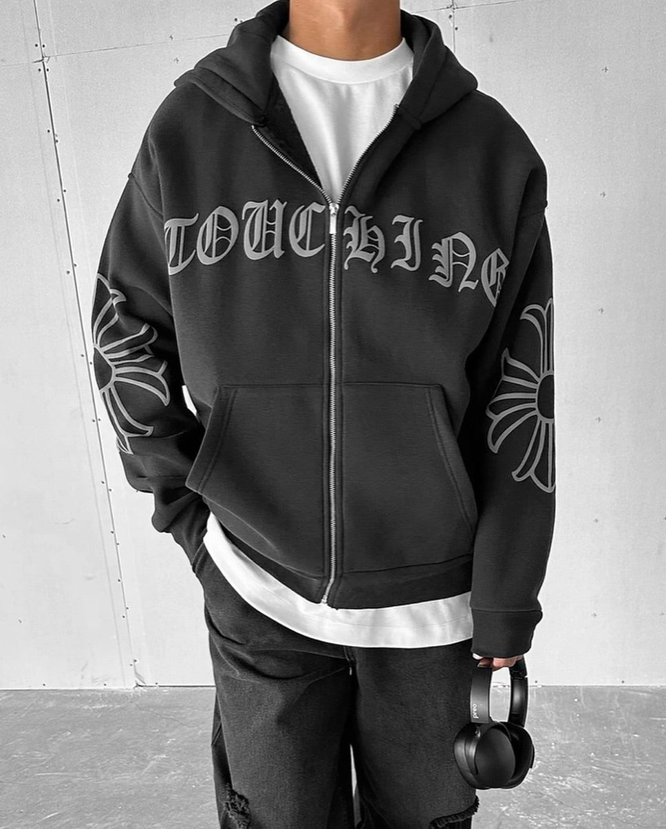 Pattren Zip Hoodie – Streetwear Built for Comfort & Edge